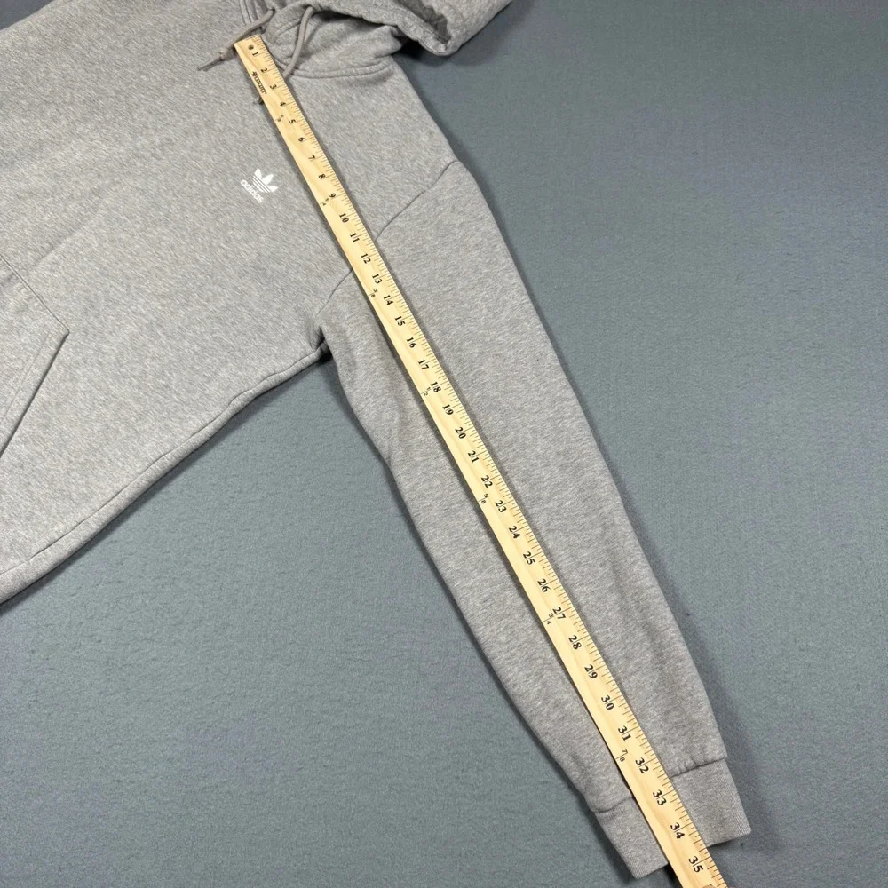 Adidas Hoodie Mens Large Gray Primegreen Trefoil Logo Pullover Sweatshirt L